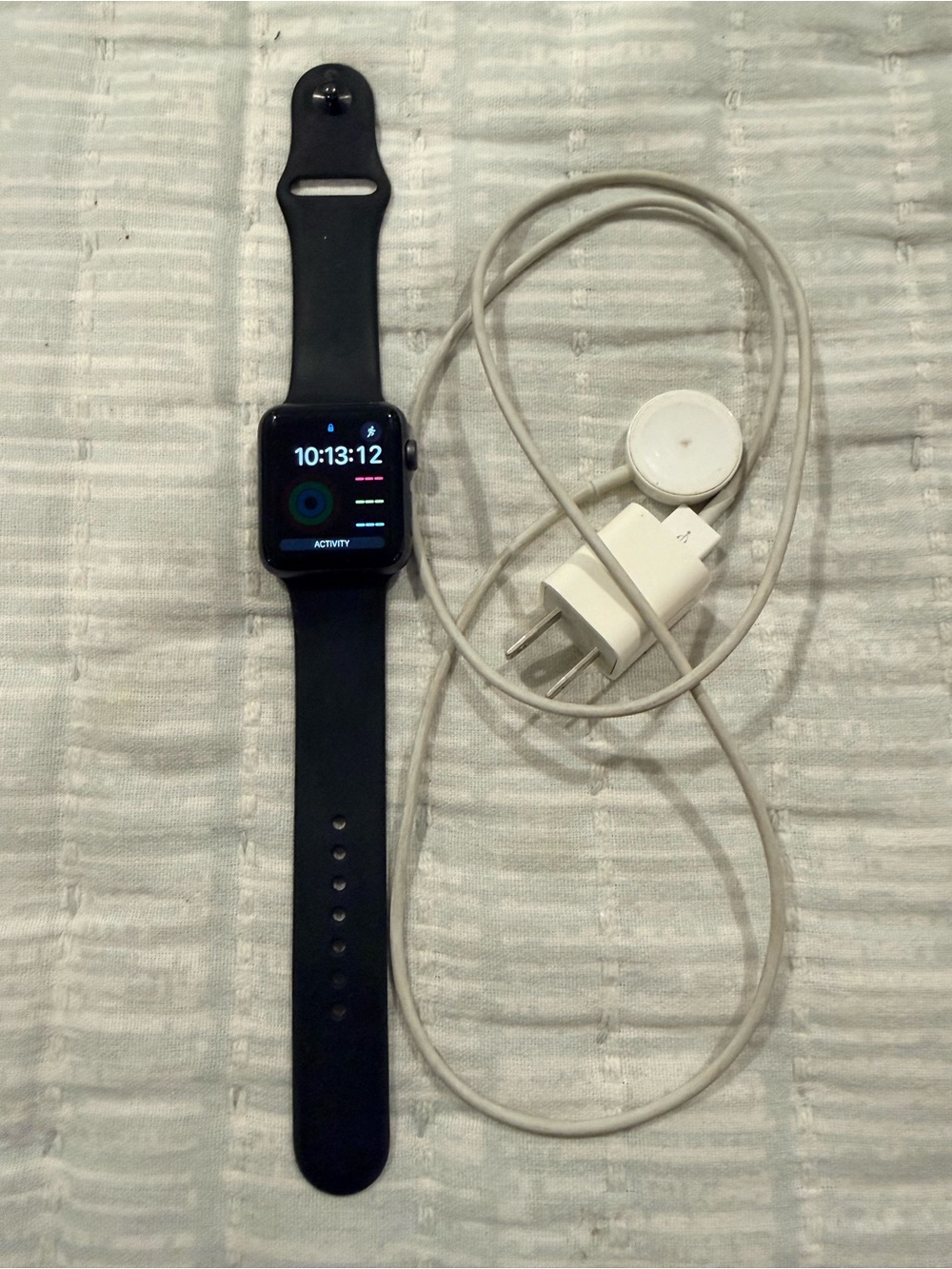 Apple Watch Series 3 42mm with Black Sport Band and Charger